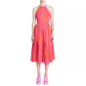 Corey Lynn Calter CHRISLEY DRESS-SHELL Flamingo Open Tie Back Medium New $298